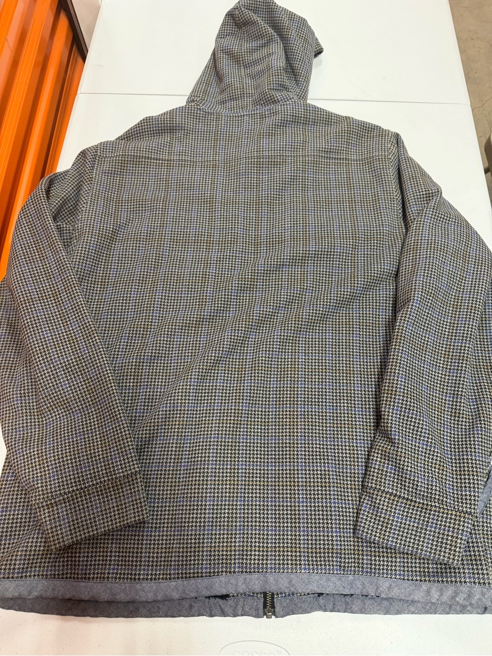 Levi’s Men’s XXL Hooded Houndstooth Plaid Sherpa Lined Zip Jacket B332 - Picture 2 of 5